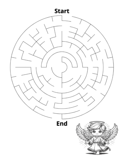 Mellie's Garden maze with angel