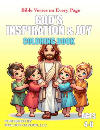 Christian children's coloring book cover of Mellie's Gardens Coloring Book God's Inspiration